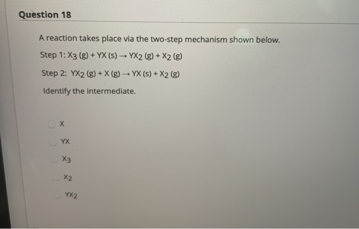 Solved Question 18 A reaction takes place via the two-step | Chegg.com