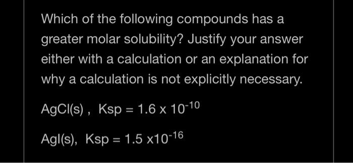 Solved Does The Solubility Product (Ksp) Directly Relate To | Chegg.com