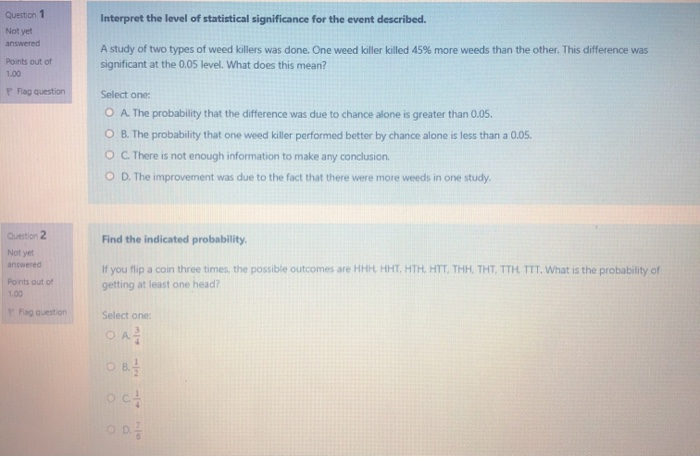 Solved Question 1 Not Yet Answered Interpret The Level Of | Chegg.com