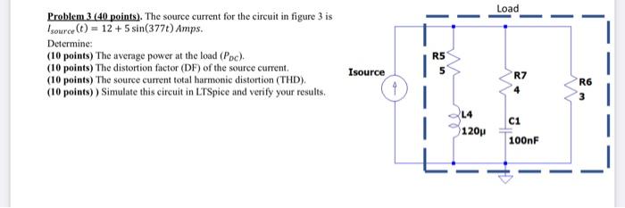 Solved Load Problem 3 (40 points). The source current for | Chegg.com