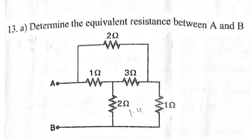 Solved Determine The Equivalent Resistance Between A And B | Chegg.com