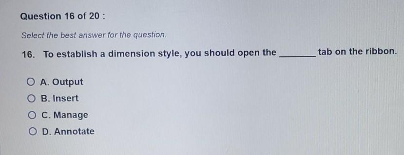 Solved Question 16 Of 20 Select The Best Answer For The Chegg Com