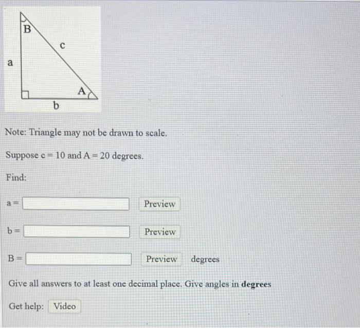 Solved B с A A B Note: Triangle May Not Be Drawn To Scale. | Chegg.com