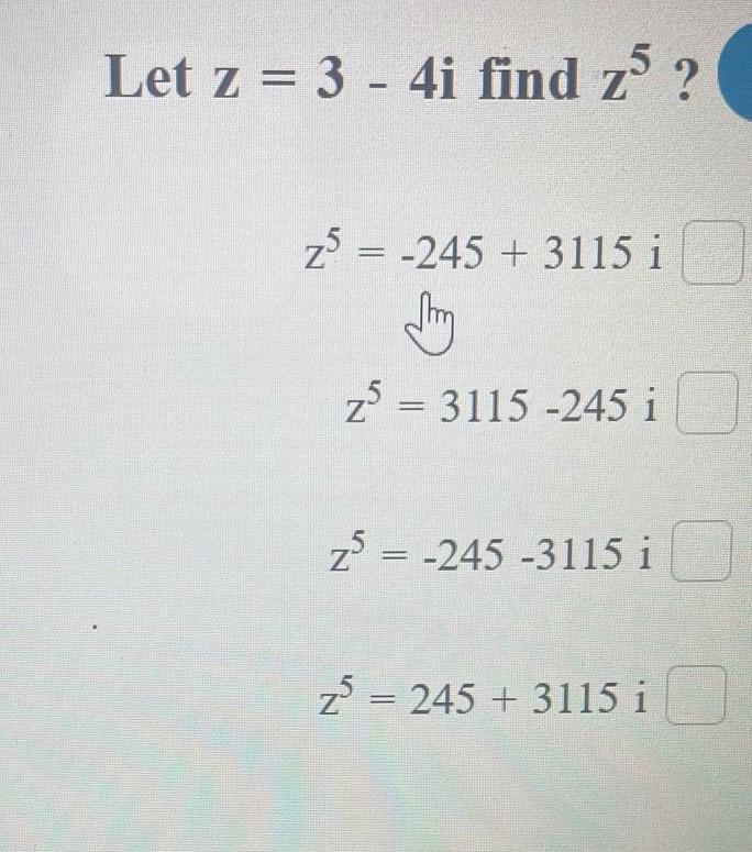 Solved Let Z3−4i Find Z5 5133