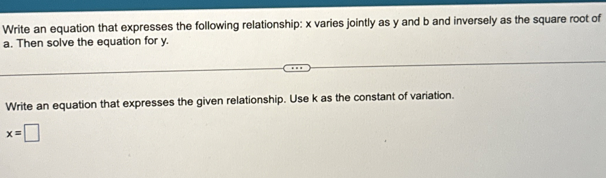 Solved Write an equation that expresses the following | Chegg.com