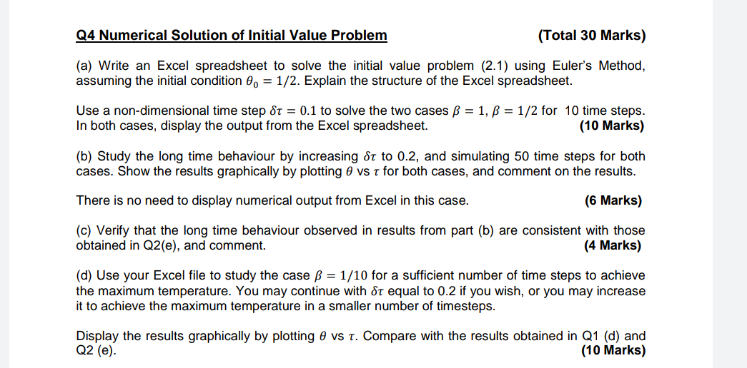 Solved Q4 Numerical Solution of Initial Value Problem (Total | Chegg.com
