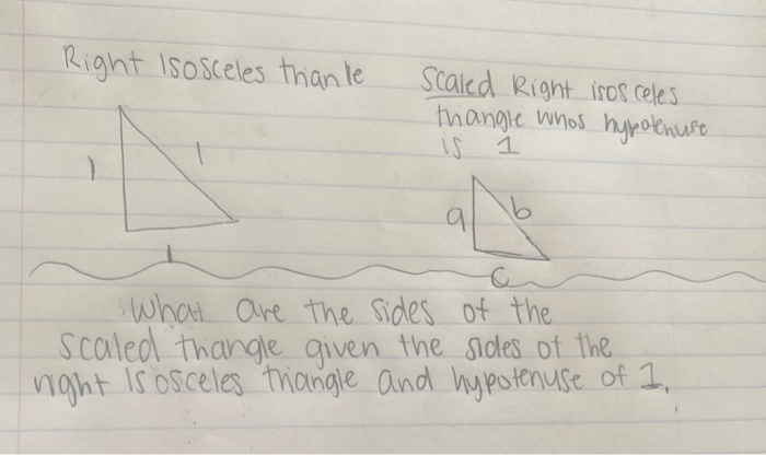 Solved Right Isosceles tranle Scaled Right isos celes | Chegg.com