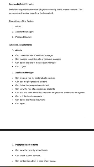 Solved Functional Reguirements 1. Admin - Can create the | Chegg.com