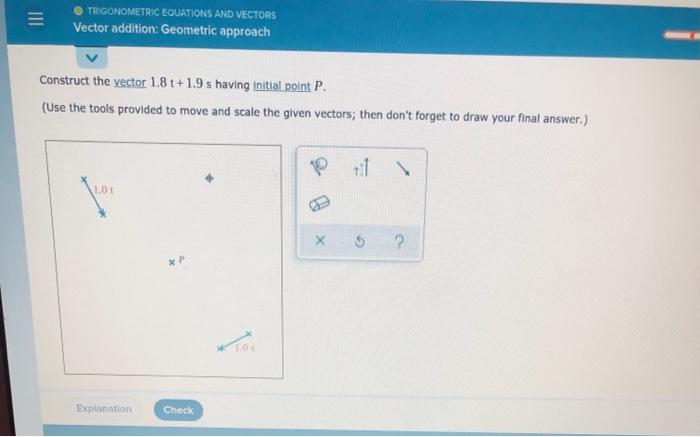 Solved a TRIGONOMETRIC EQUATIONS AND VECTORS Vector | Chegg.com