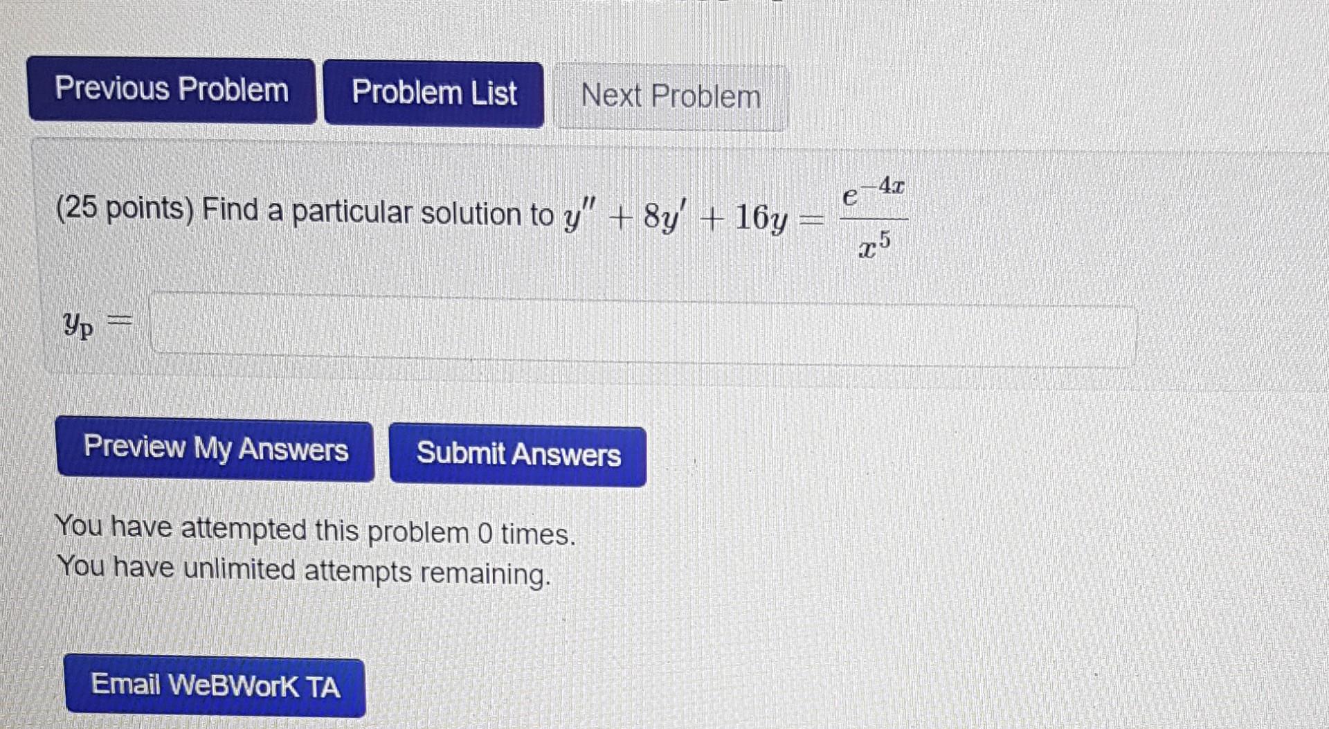 Solved Previous Problem Problem List Next Problem -4.1 e (25 | Chegg.com