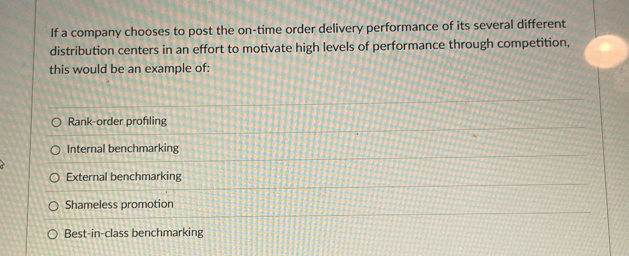 Solved If a company chooses to post the on-time order | Chegg.com