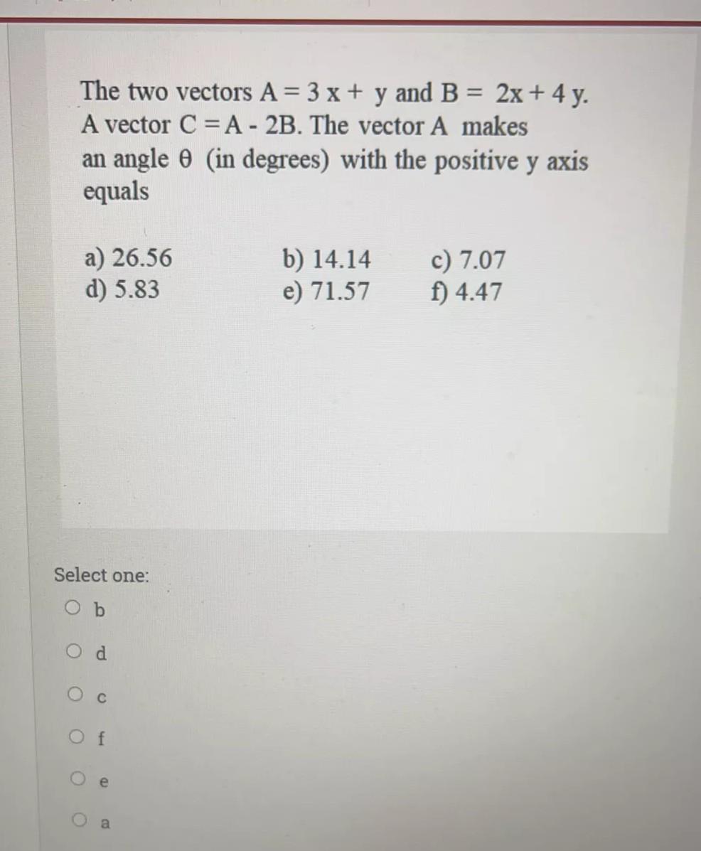 Solved The two vectors A = 3 x + y and B = 2x + 4 y. A | Chegg.com