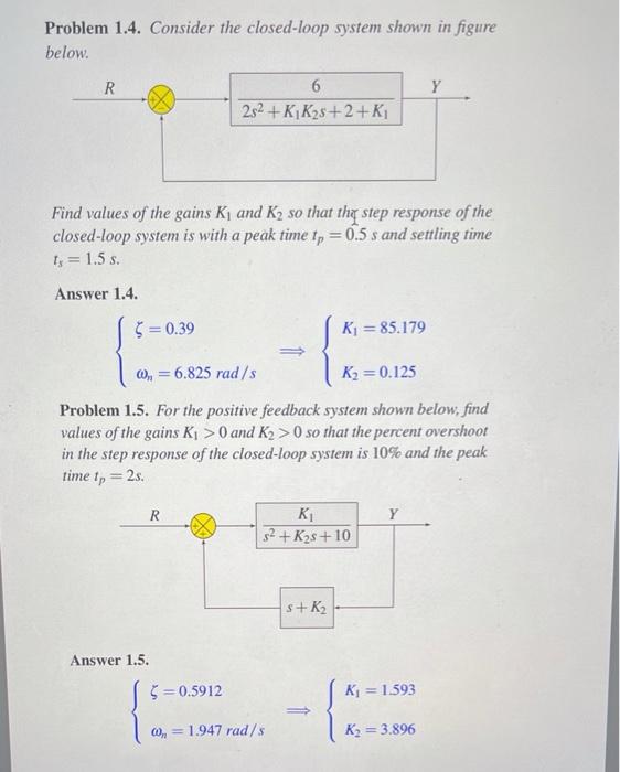 Solved Problem 1.4. Consider The Closed-loop System Shown In | Chegg.com