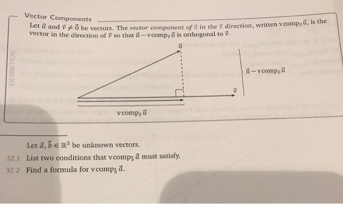 Solved Vector Components Let And 0 Be Vectors The Vector Chegg Com