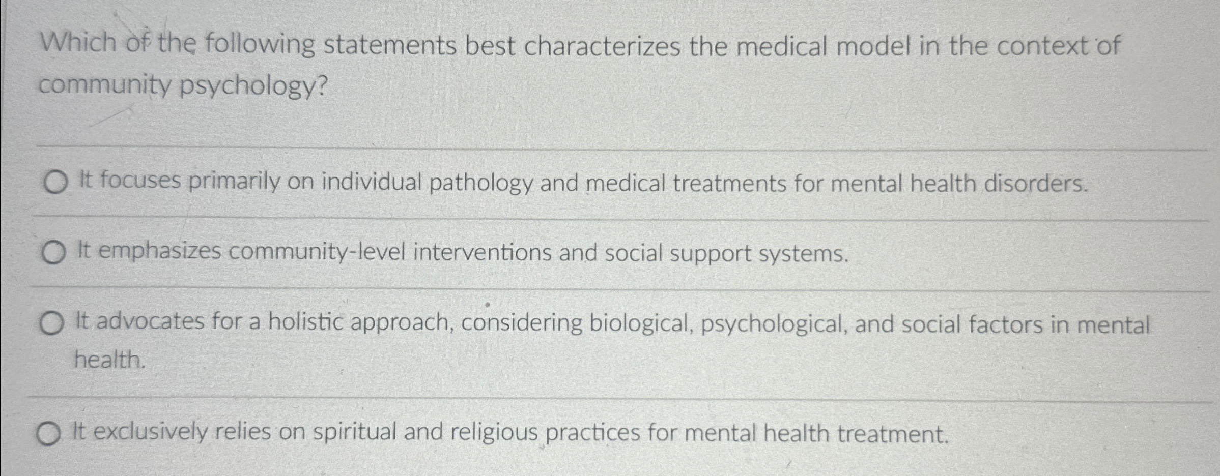 Solved Which of the following statements best characterizes | Chegg.com