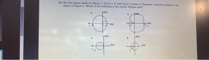Solved 15. For the system shown in Figure 1, G,(a)= K and | Chegg.com