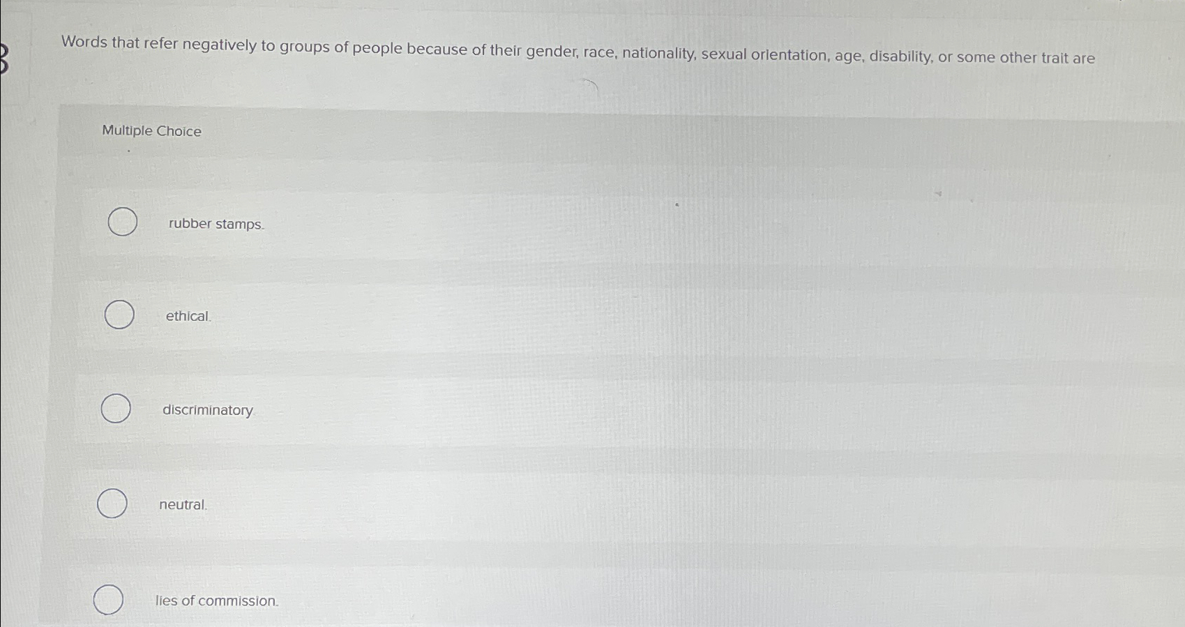 Solved Words that refer negatively to groups of people | Chegg.com