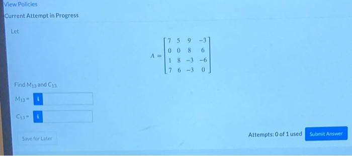 Solved View Policies Current Attempt in Progress Let Find | Chegg.com