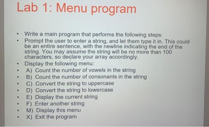 Solved Lab 1 • Write the following exercises, each in a | Chegg.com