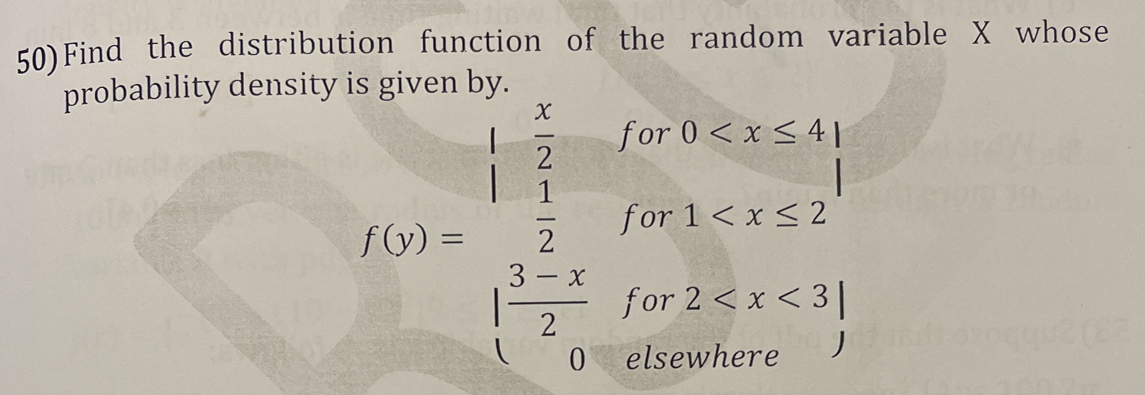 Find the distribution function of the random variable | Chegg.com