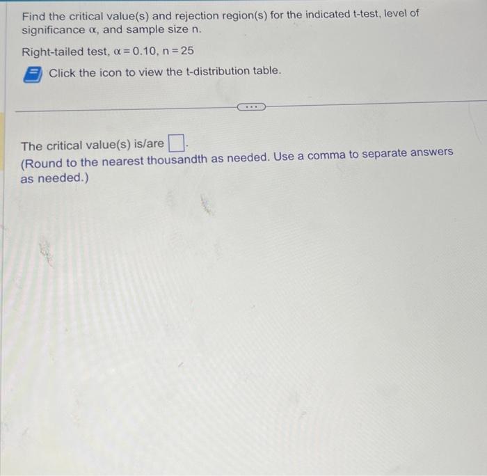 Solved Find the critical value(s) and rejection region(s) | Chegg.com