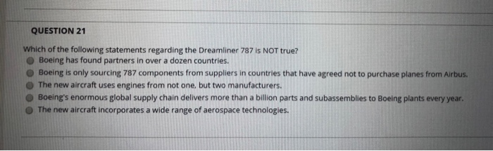 Solved QUESTION 21 Which Of The Following Statements Rega