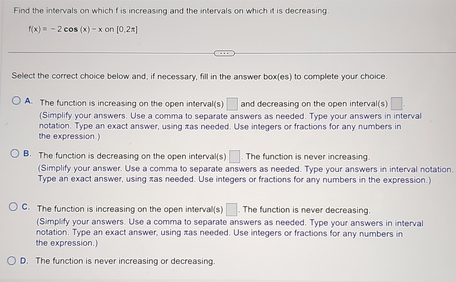 Solved Find the intervals on which f is increasing and the | Chegg.com