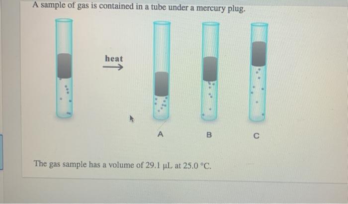Solved A sample of gas is contained in a tube under a Chegg com