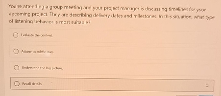 Solved You're attending a group meeting and your project | Chegg.com