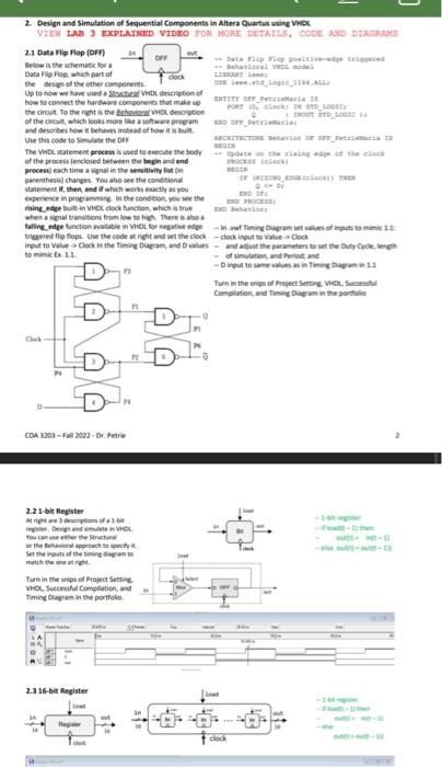 2. Design and Simulation of Sequential Components in | Chegg.com