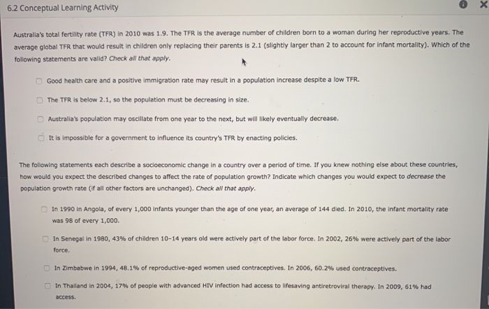 Solved 6 2 Conceptual Learning Activity Population Size B Chegg Com