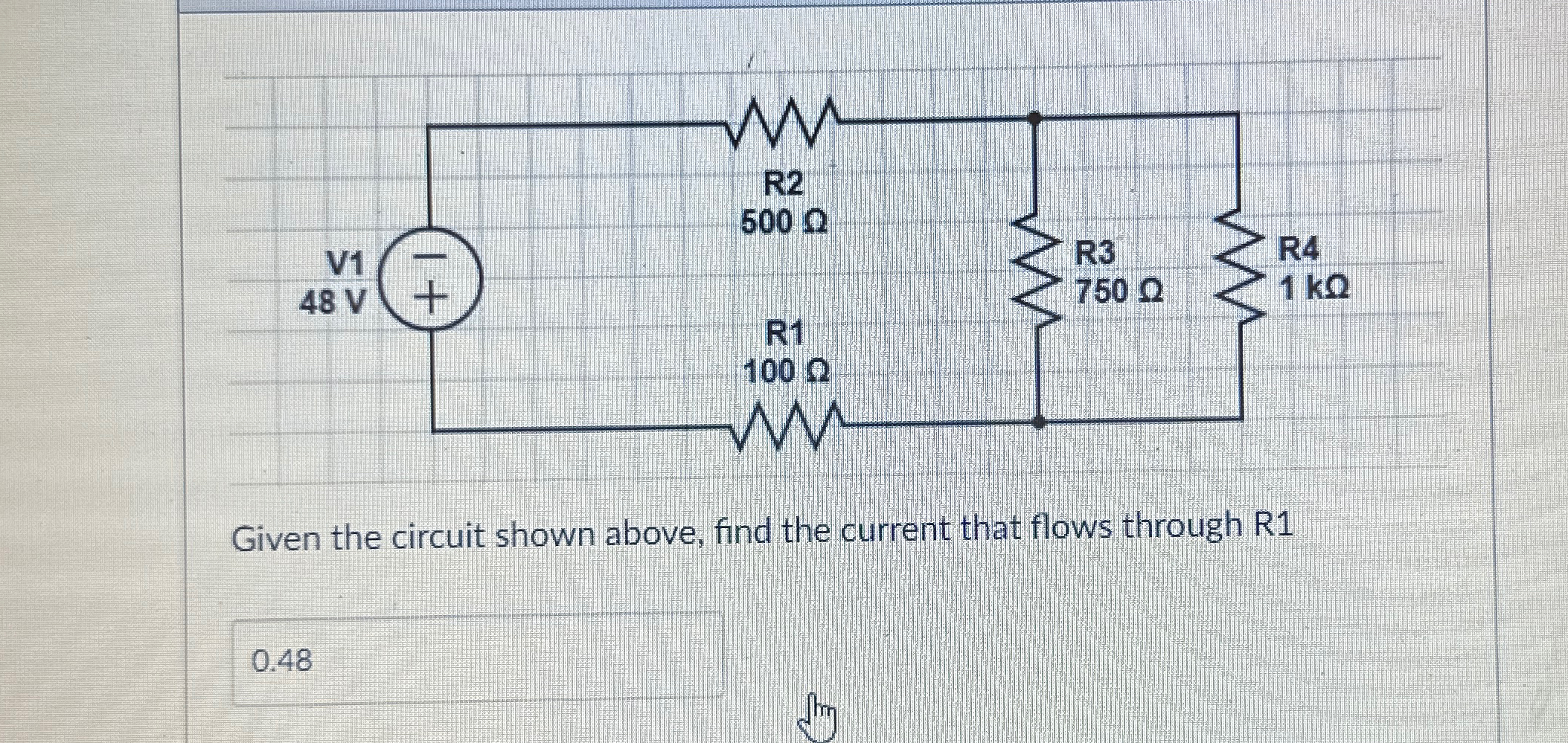 Solved Given the circuit shown above, find the current that | Chegg.com