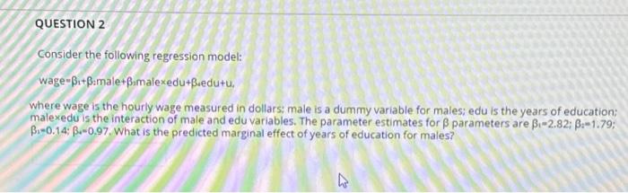 Solved QUESTION 2 Consider the following regression model: | Chegg.com