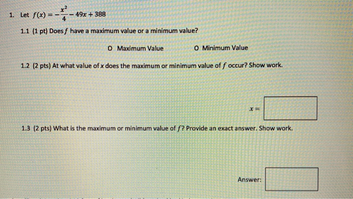 Solved 1 Let F X 3 49 49x 3 1 1 1 Pt Doesf Chegg Com