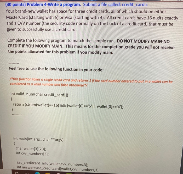 Solved (30 points) Problem 4-Write a program. Submit a filed | Chegg.com