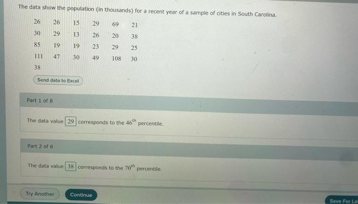 Solved The percentile corresponding to the data value 47 is | Chegg.com