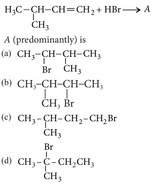 Solved I H3C-CH-CH=CH 2 + HBr —> A | CH3 A (predominantly) | Chegg.com