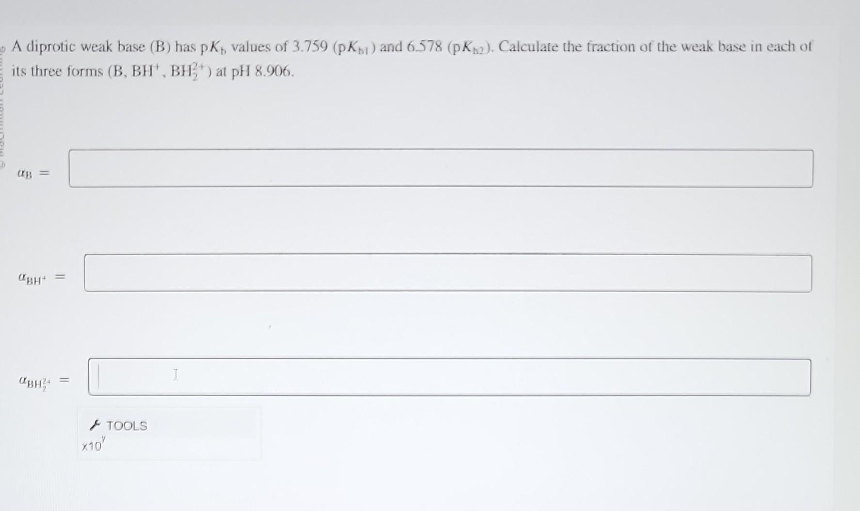 Solved A Diprotic Weak Base (B) Has PKb Values Of | Chegg.com