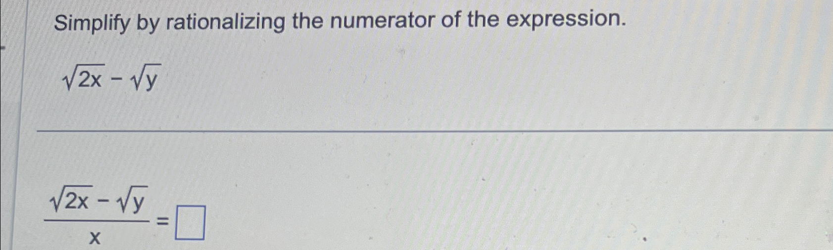 Solved Simplify by rationalizing the numerator of the | Chegg.com
