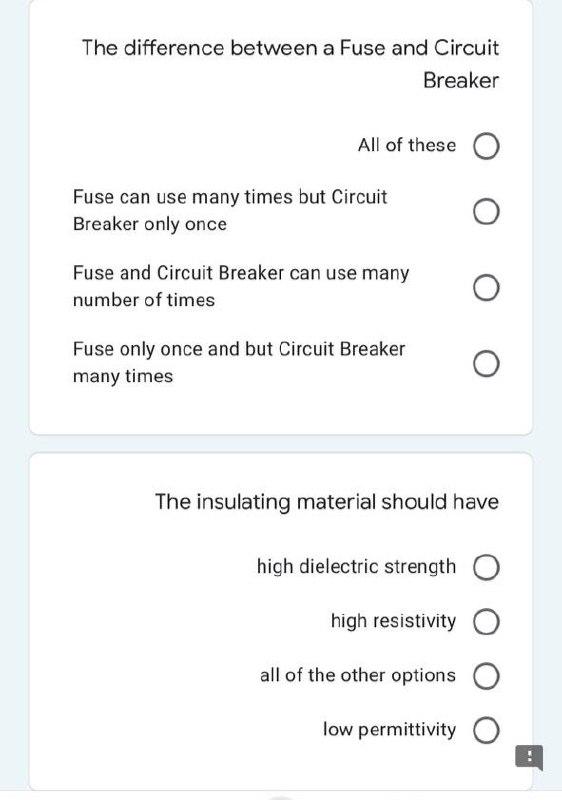 Solved The difference between a Fuse and Circuit a Breaker