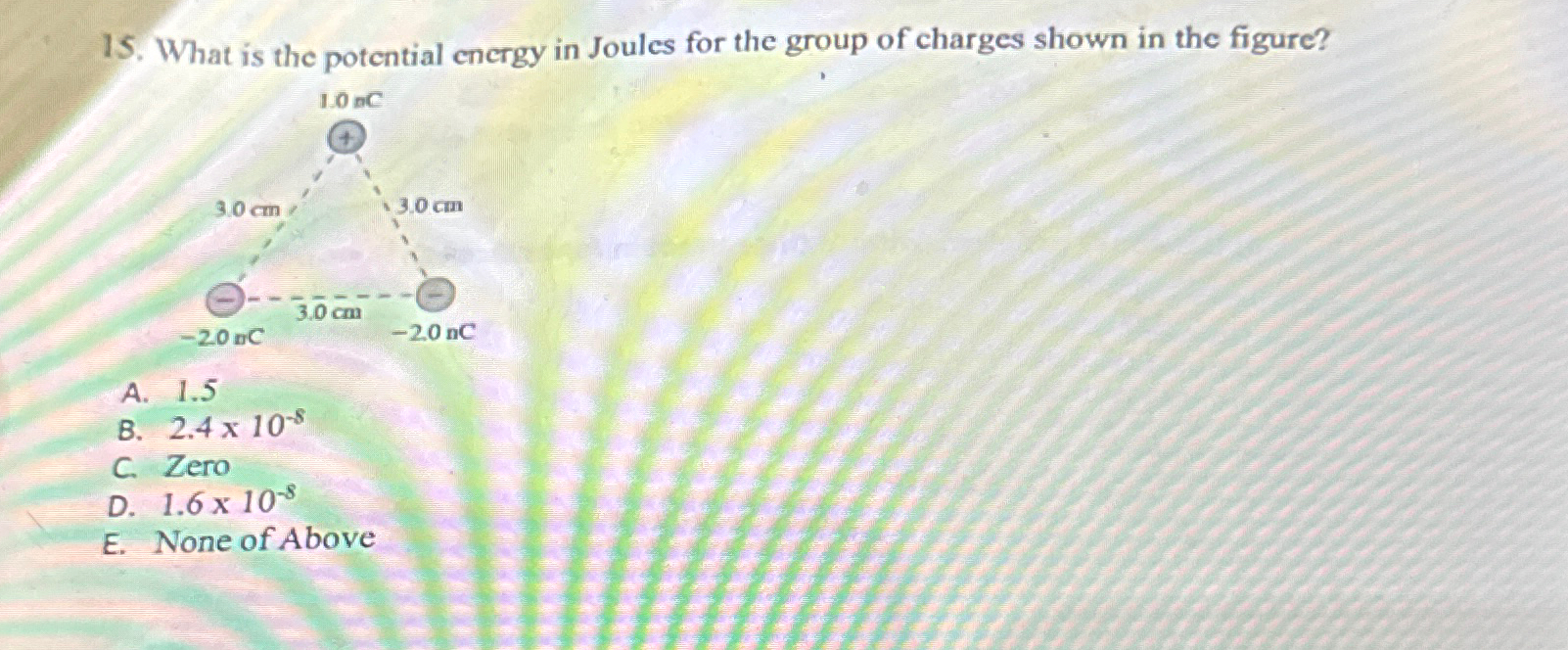 Solved What is the potential energy in Joules for the group | Chegg.com