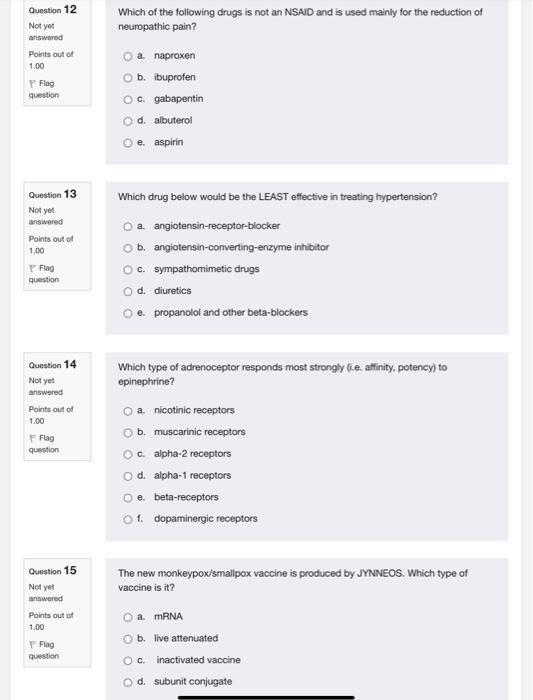Solved Which of the following drugs is not an NSAD and is | Chegg.com