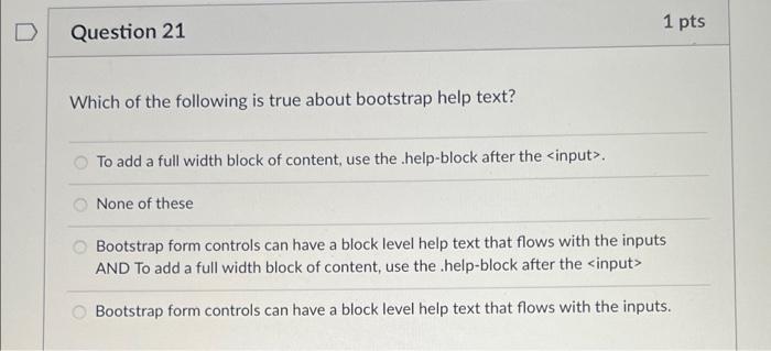 Solved D Question 17 1 pts Which of the following class | Chegg.com