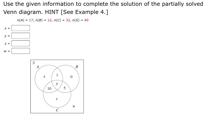 Solved Use The Given Information To Complete The Solution Of | Chegg.com