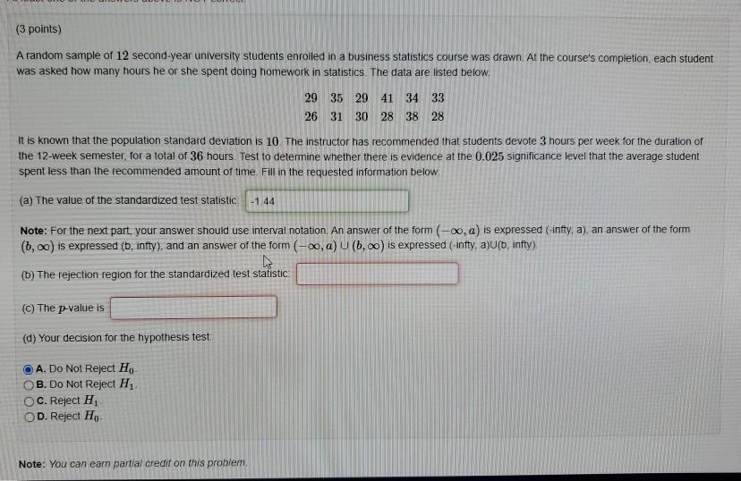 Solved (3 points) A random sample of 12 second-year | Chegg.com