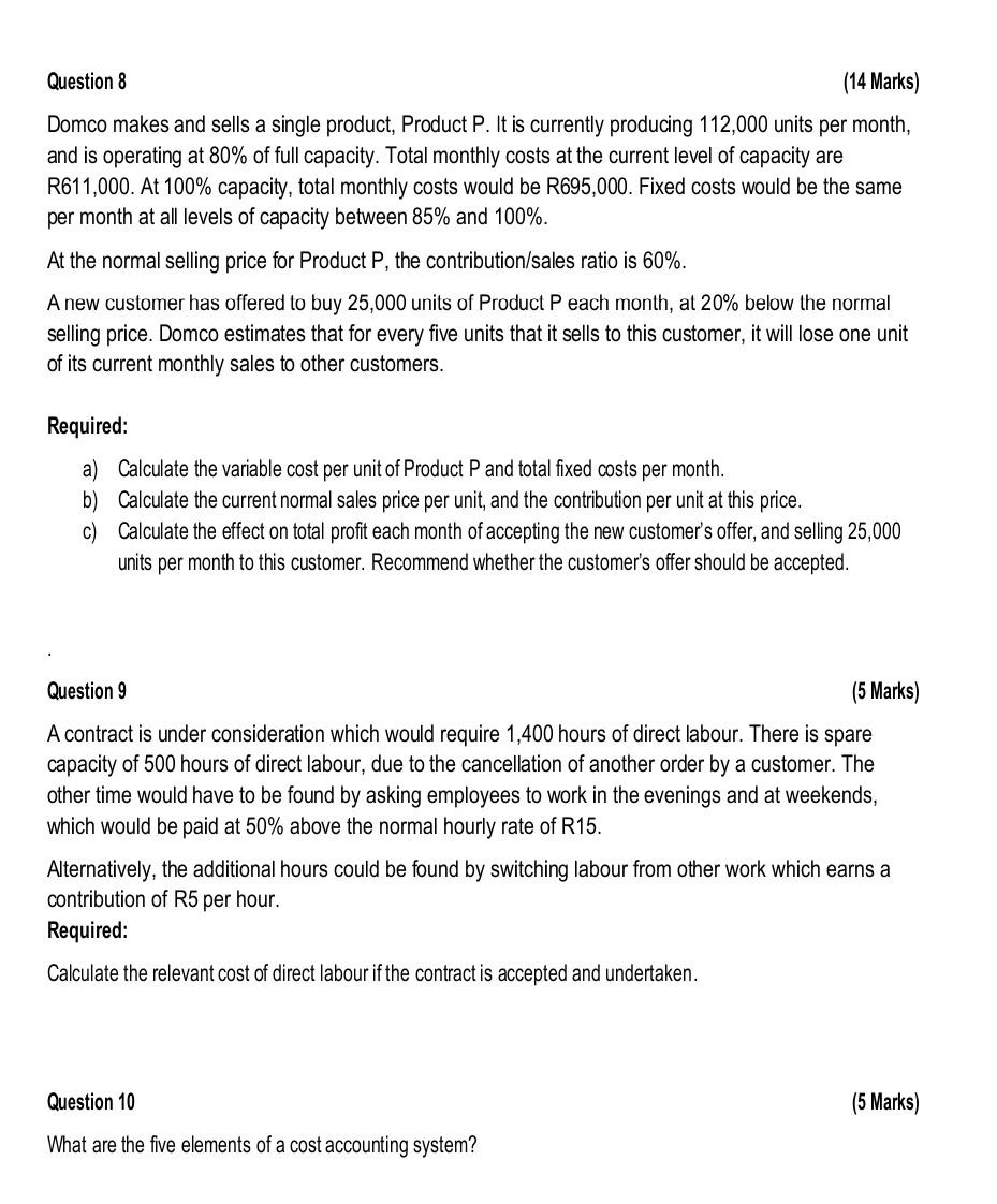 Solved 2 Question 2 (10 Marks) A company uses 15,000 units | Chegg.com
