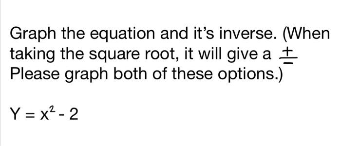 Solved Graph the equation and it's inverse. (When taking the | Chegg.com