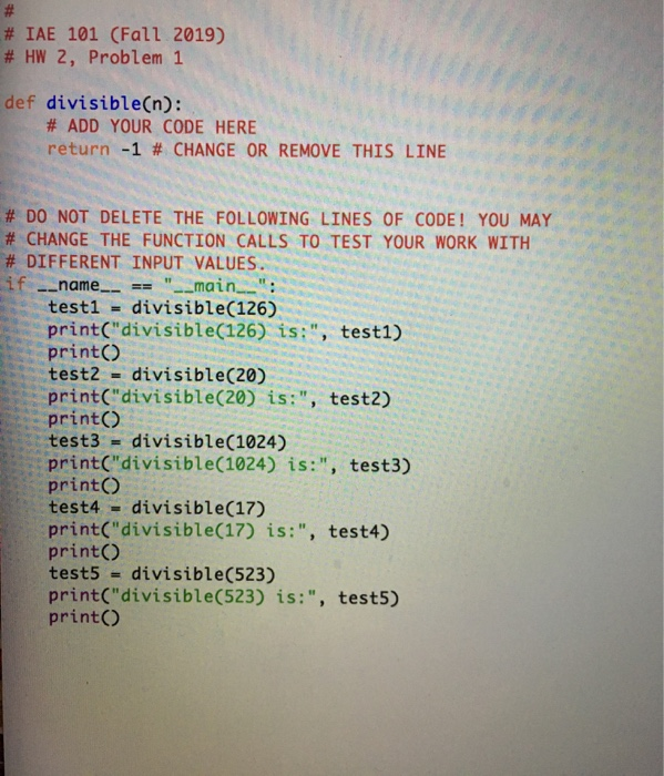 Solved Problem 1: Testing for divisibility YUI TUU NETU | Chegg.com