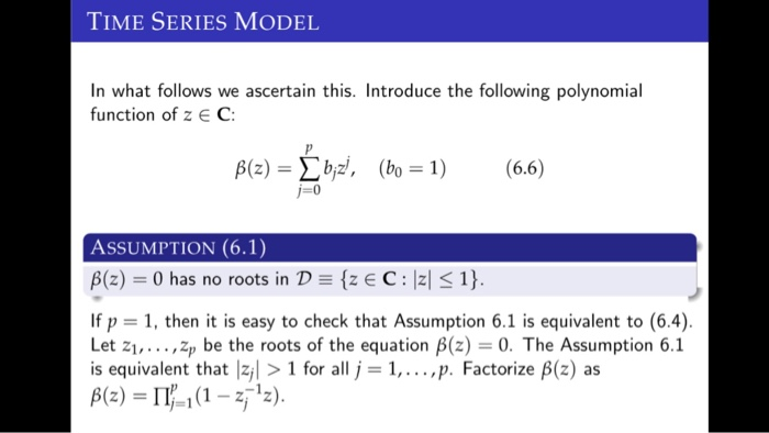 Estimation Of Time Series Models Let B B1 B Chegg Com