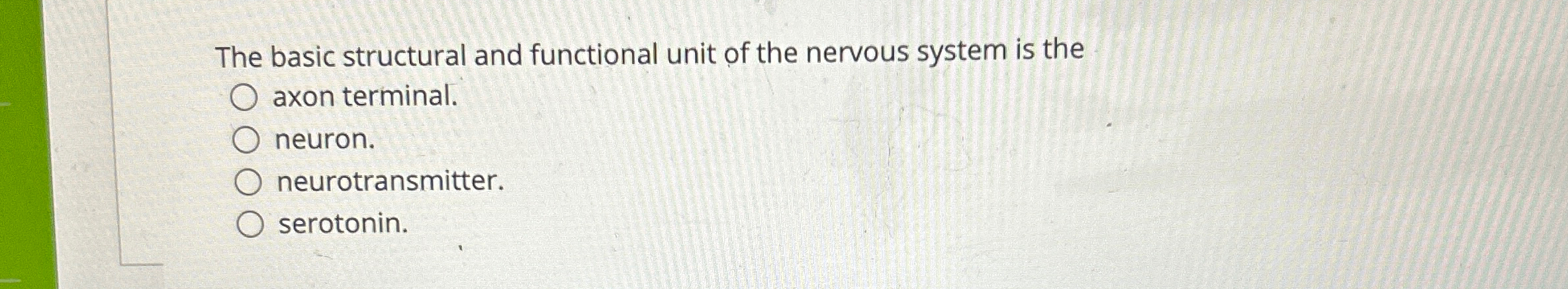 Solved The basic structural and functional unit of the | Chegg.com